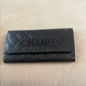 Black Wallet with Chanel logo Sleek Minimalist Design